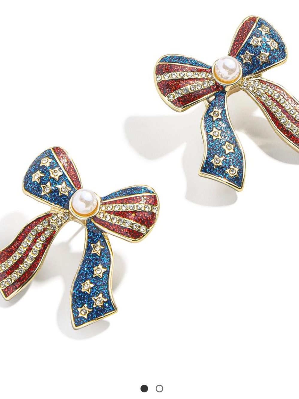 BAUBLEBAR Americana Bow Goldtone Simulated Pearl Stud Earrings